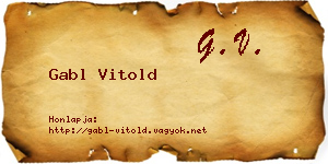 Gabl Vitold névjegykártya